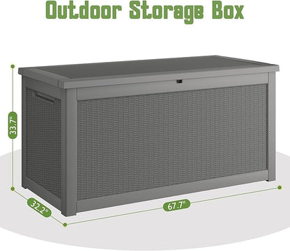 330 Gallon Outdoor Storage Box, Resin Large Deck Box Outdoor Waterproof Storage - Image 2