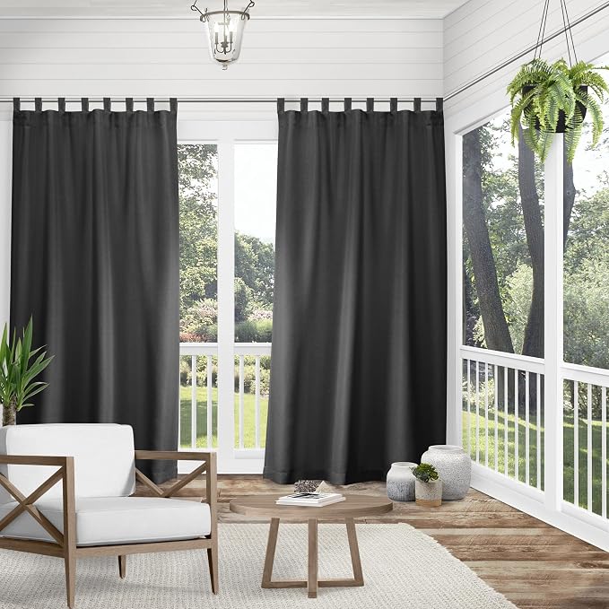 Exclusive Home Cabana Solid Indoor/Outdoor Light Filtering Hook-and-Loop Tab - Image 2