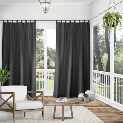 Exclusive Home Cabana Solid Indoor/Outdoor Light Filtering Hook-and-Loop Tab - Image 2