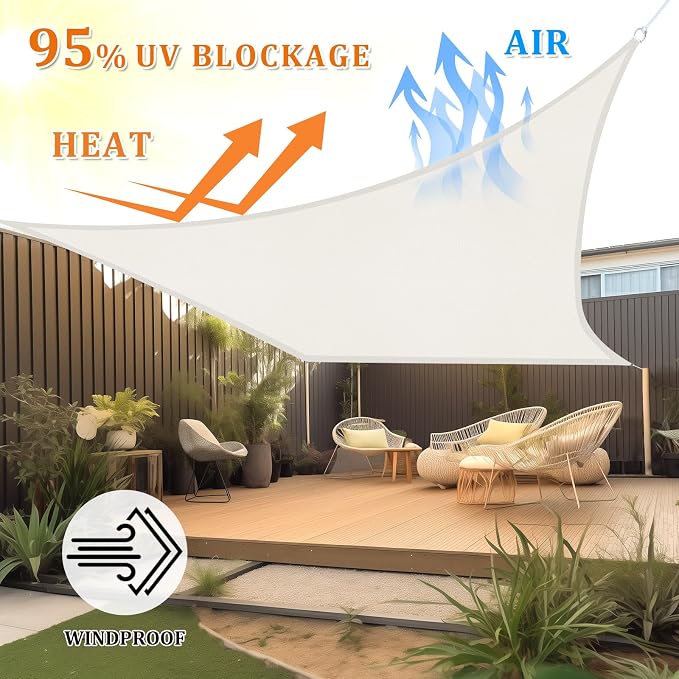 Shade&Beyond 10'x12' Sun Shade Sail Canopy Rectangle, UV Block Breathable - Image 2