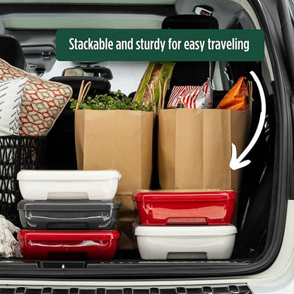 Fancy Panz - Green Classic Aluminum Foil Pan Carrier with Lid - Elevated Food Serving Tray - Portable Casserole Carrier with Lid - Made in The USA Hosting Essentials
