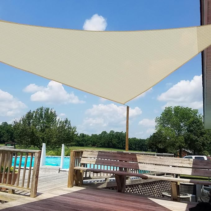 Windscreen4less 21' x 21' x 21' Sun Shade Sail Triangle Outdoor Canopy Cover UV by Windscreen4less