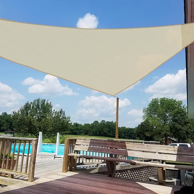 Windscreen4less 17' x 17' x 17' Sun Shade Sail Triangle Outdoor Canopy Cover UV by Windscreen4less