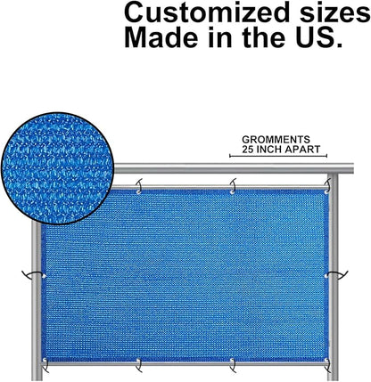Eden's Decor Balcony Privacy Screen Cover Mesh Windscreen Weather-Resistant UV Protection for Backyard Deck, Patio, Balcony, Pool, Porch, Fence, Railing, Gardening (Blue,4'x 15')