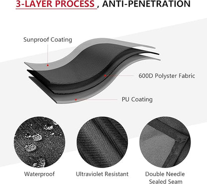 Outdoor Heavy Duty Waterproof Pellet Grill Cover for Traeger Woodridge Pellet Grill,Compatible with Traeger Grill Accessories BAC761 Full-Length All Weather Grill Cover Accessory,Black
