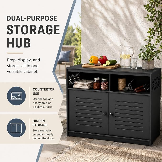 VINGLI Weatherproof Outdoor Storage Cabinet | Outdoor Cabinet - Image 4