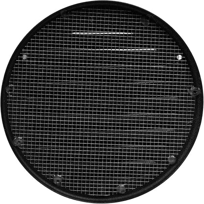 Square Ventilation Grille / 5" Inch Inside Measurement/Black Metal Air Vent Louver - Inside/Outside use/Ø 6.25" Inch Outer Measurement