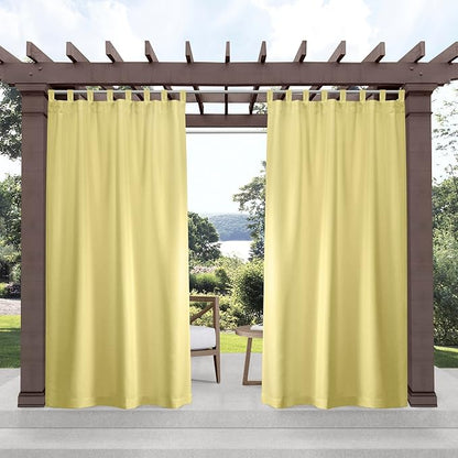 Exclusive Home Cabana Solid Indoor/Outdoor Light Filtering Hook-and-Loop Tab by TownCountryLiving