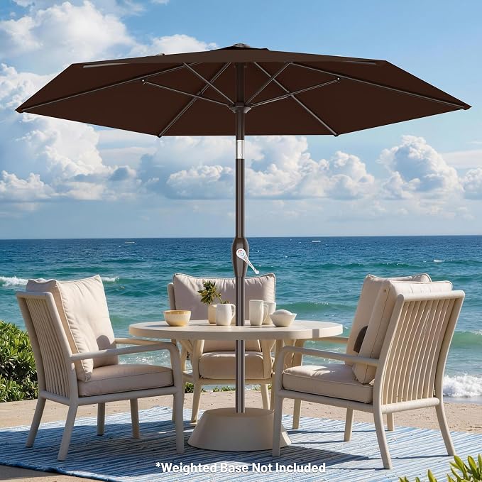 7.5FT Patio Umbrella Table Market Umbrella w/Tilt and Crank, Heavy-Duty Outdoor - Image 4