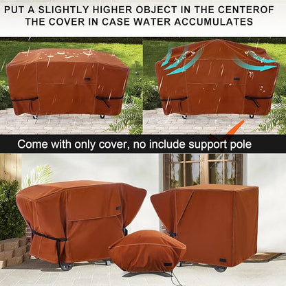 NettyPro Griddle Cover for Blackstone 28 inch Griddle Waterproof Heavy Duty 2 Burner Flat Top Gas Grill Cover 28" Cooking Station Camping, Brown
