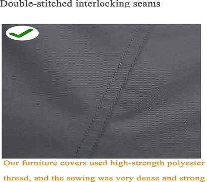Fire Pit Cover 600D Heavy Duty Waterproof Fabric With PVC Coating Round 48" Dia x 28" H Dark Grey Fits 44-47 inch Fire Pit Table Fade Resistant Outdoor Firepit Cover