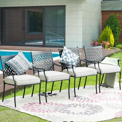 Patio Dining Chairs Stackable Outdoor Chairs Dining Furniture Set of 4 - Image 3