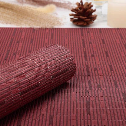 Myir JUN Table Runner, Vinyl Table Runner Indoor 55 Inch Long Arbitrarily Cropped Runner for Table Heatproof for Home Party (Red, 12 x 55 inch)