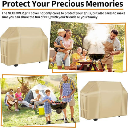 NEXCOVER Barbecue Gas Grill Cover - 58 Inch Waterproof BBQ Cover, Outdoor Heavy Duty Grill Cover, Fade & Weather Resistant 600D Upgraded Material, for Weber, Brinkmann, Char Broil and More