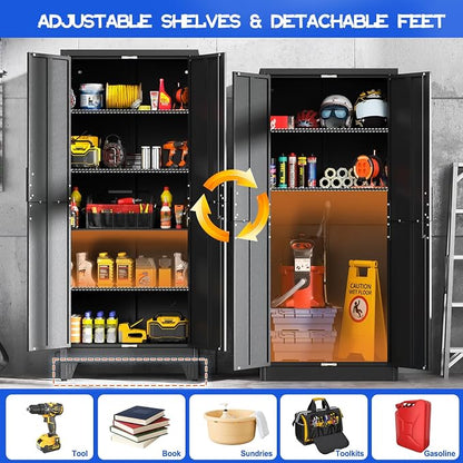 GAIOUS Tall Metal Storage Cabinet - Image 3