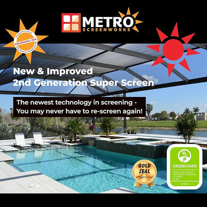 Pet & Weather Resistant Insect Screen - 17/14 Super Screen (60 in x 25 ft) - Mesh Screen for Patio Porch Pool Cage & Lanai - Replacement Screen Roll, Black - Dog & Cat Proof Screens for Windows