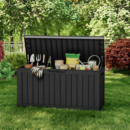 85 Gallon Outdoor Deck Box, Resin Waterproof Storage Box - Image 5