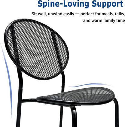 Patio Dining Chairs Set of 2, Metal Mesh Patio Furniture Set - Image 3