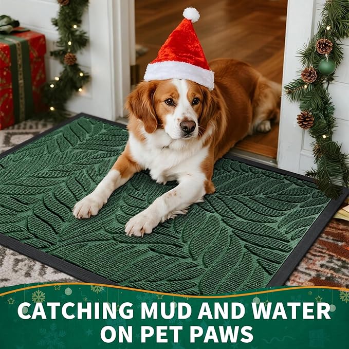 Yimobra 36x24 Large Door Mat Outdoor Indoor, All-Season Waterproof Door Mat Outside Entrance, All-Weather Non-Slip Outside Doormat for Garage Patio Entryway, Green