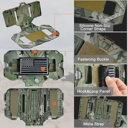Tactical Plate Carrier Phone Mount, Universal Molle Phone Holder,Tactical Phone Holder Foldable Navigation Board for Tactical Vest Attachments