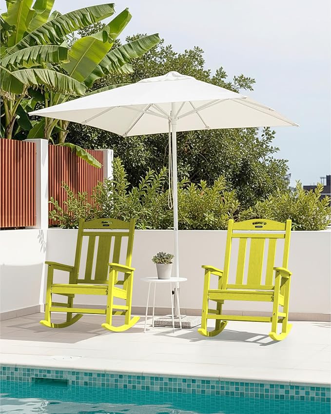 Oversized Outdoor Rocking Chairs Set of 4, 380lbs Heavy-Duty Large Patio Rocker - Image 2