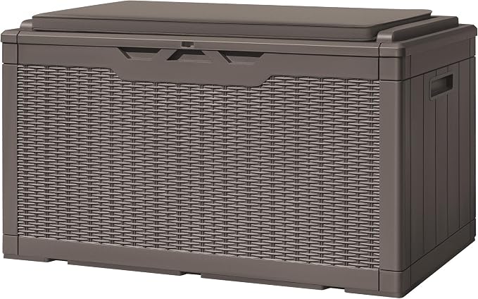 Greesum 100 Gallon Resin Deck Box Large Outdoor Storage by BuynowfromGreesum