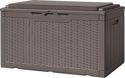 Greesum 100 Gallon Resin Deck Box Large Outdoor Storage by BuynowfromGreesum