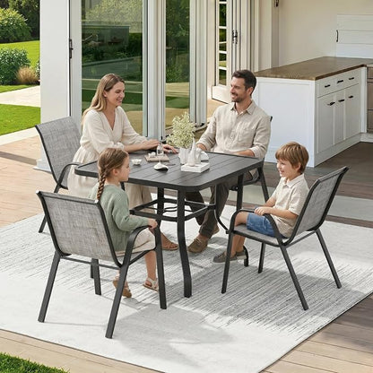 Stackable Outdoor Dining Chairs Set of 4, Textilene Patio Chairs - Image 6