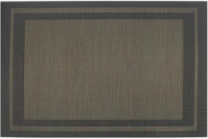 Gugrida Placemats Set of 6 Plaid Checkered Black & Gold PVC Placemat for Dining Table Durable Woven Vinyl Stain tablemats 18"X12"