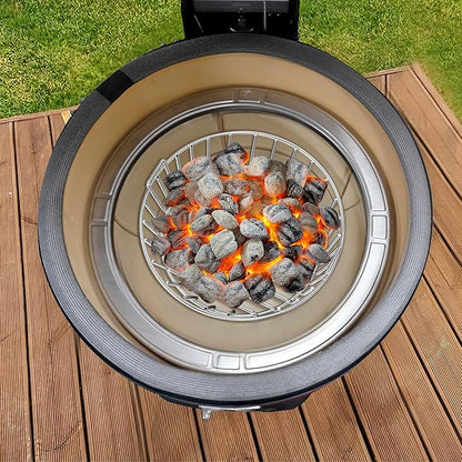 onlyfire Charcoal Ash Basket for Minimax Big Green Egg, Stainless Steel Grill Basket with Handles for Better Airflow