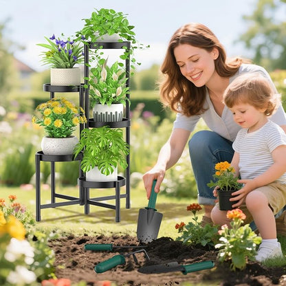 iDavosic.ly Plant Stand with Garden Tools Indoor Outdoor, 5 Tier, Tiered Flower - Image 2