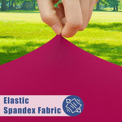 Spandex 6 Foot Rectangle Table Cloth 6 Pack, Elastic Fitted Tablecloths for Picnic, Stretch Washable Patio Table Cover for Outdoor, Camping, Banquet and Parties (Fuchsia, 30"x72")