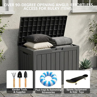 Outdoor Storage Box, 50 Gallon Waterproof Deck Box, Snap-Together Storage Bin - Image 7