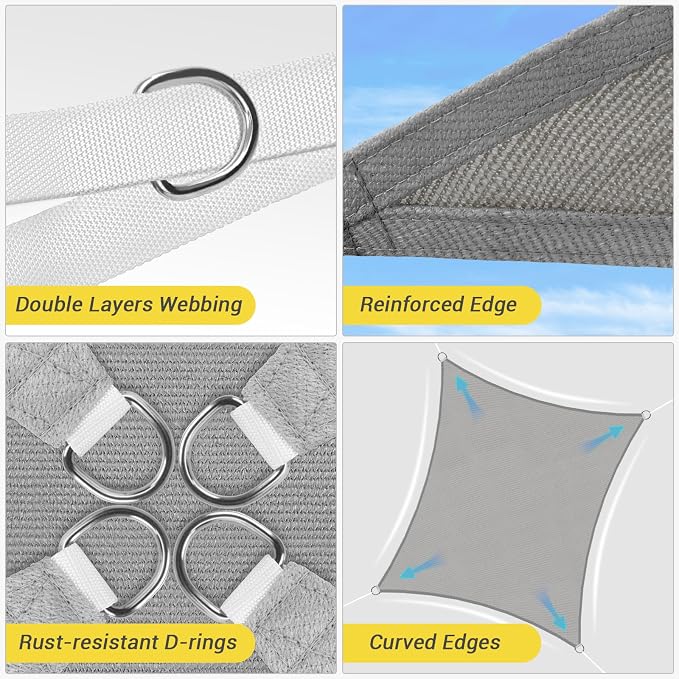 HappyTrends Sun Shade Sail, UV Protection Beach Shade Canopy Wind Sail | Heavy - Image 4