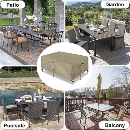 OutdoorLines Outdoor Waterproof Patio Table Furniture Set Covers - Square Couch Sectional Cover Outside Weatherproof Patio Furniture Covering for Deck, Lawn and Backyard 84" L x 84" W x 28" H, Camel