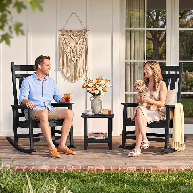 SERWALL Outdoor Rocking Chair, Oversized Rocking Chair - Image 9