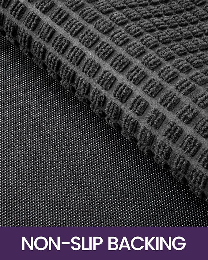 DEXI Front Door Mat Outside Entrance, 3x5 ft Rubber Entry Doormat Heavy Duty, Welcome Mats Non Slip for Inside House Floor Entryway Back Doors Exterior Patio, Squares Grey