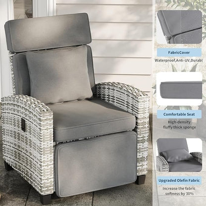 Outdoor Recliner Chair, Reclining Patio Chairs - Image 2