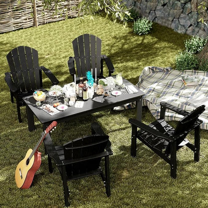 Stackable Set, 2 Chairs with 47in Table, All-Weather HDPE, 380 lbs Each + - Image 4