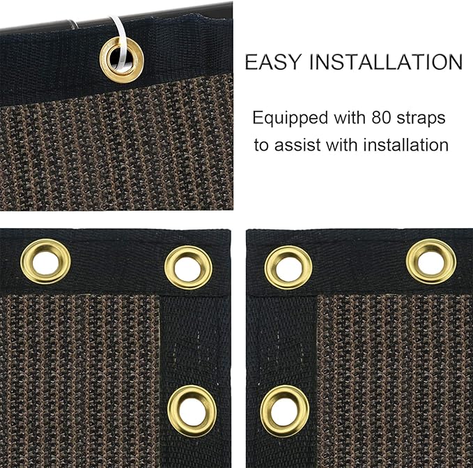 Sunnyglade 4 feet x 50 feet Privacy Screen Fence Heavy Duty Fencing Mesh Shade Net Cover for Wall Garden Yard Backyard (Brown, 4 ft X 50 ft)