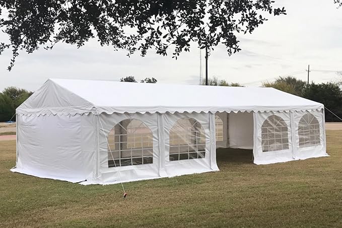 DELTA 32'x16' PVC Party Tent,Fire Retardant Wedding Tent Canopy,Outdoor Event Shelter, Garden Gazebo,with Waterproof Top,Galvanized Steel Poles,Carry Bags