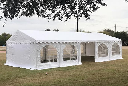 DELTA 32'x16' PVC Party Tent,Fire Retardant Wedding Tent Canopy,Outdoor Event Shelter, Garden Gazebo,with Waterproof Top,Galvanized Steel Poles,Carry Bags