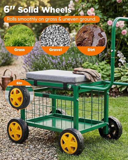 Saker Rolling Work Seat with Wheels - Image 6