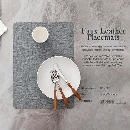 Faux Leather Placemats Set of 4 Vinyl Washable Wipeable Table Mats for Kitchen Dining Table Heat Resistant Waterproof Modern Indoor/Outdoor Placemats Non-Slip Easy Clean Place Mats (Stargaze)