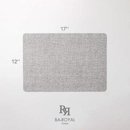 Faux Leather Placemats Set of 8 Vinyl Washable Wipeable Table Mats for Kitchen Dining Table Heat Resistant Waterproof Modern Indoor/Outdoor Placemats Non-Slip Easy Clean Place Mats (Mid Gray)