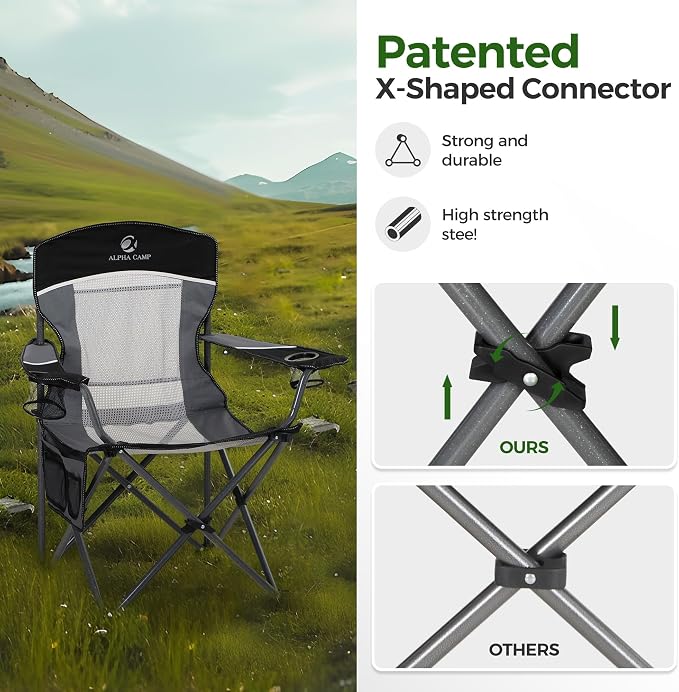 ALPHA CAMP Oversized Fully Padded Camping Chairs - Image 4