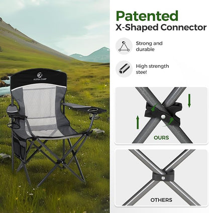 ALPHA CAMP Oversized Fully Padded Camping Chairs - Image 4