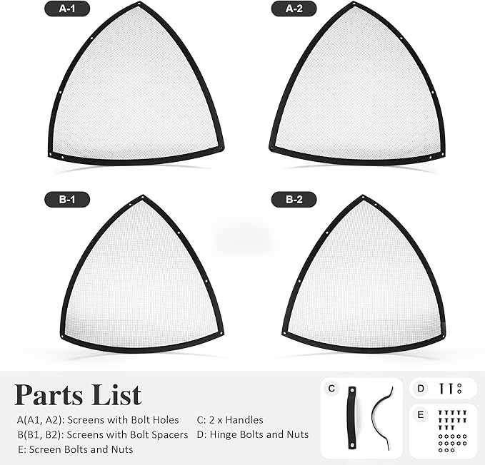SUNCREAT Heavy-Duty Fire Pit Screen, Steel Mesh Round Spark Screen with Handle, 35 Inch