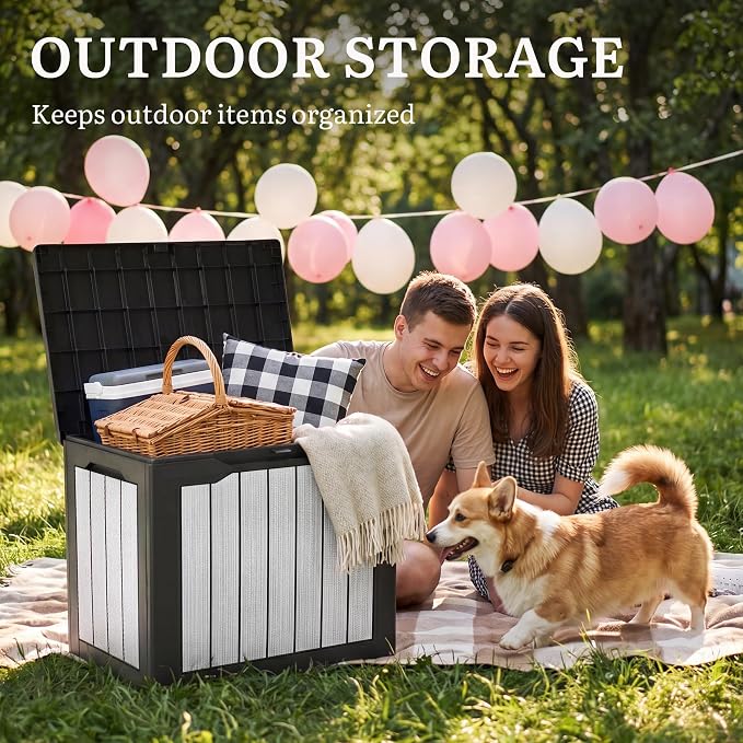 YITAHOME 30 Gallon Deck Box | 2-Pack Waterproof Resin Outdoor Storage Box - Image 7