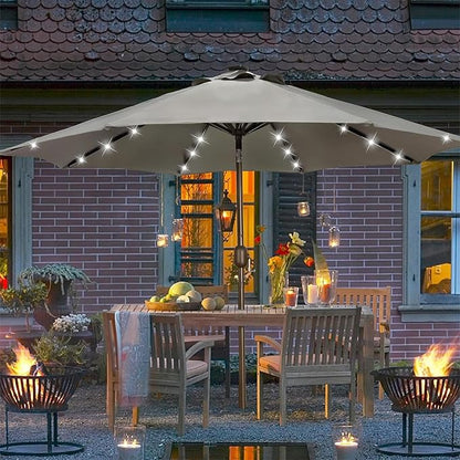 9 ft Solar Umbrella, 32 LED Lighted Patio Umbrella, Table Market Umbrella - Image 7